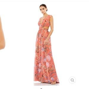 Mac Duggal size 8 floral cut out